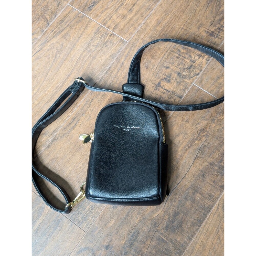 INICAT Sling Bag Crossbody Vegan Leather Fanny Packs for Women Small Black